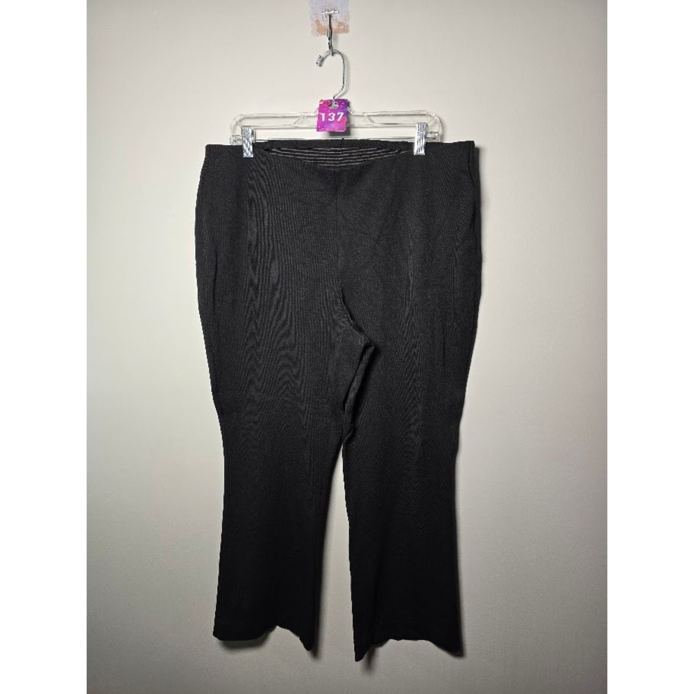 Talbots Womens Montauk Pant Black Ponte Knit Elastic Waist Straight Leg Plus 22W